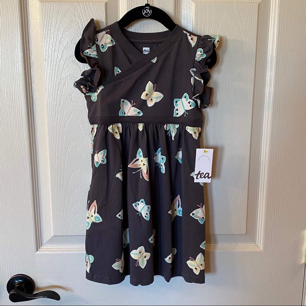 Tea Collection Butterfly Wrap Neck Dress!🦋